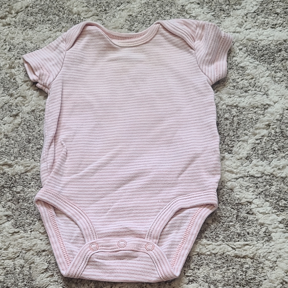 20 for $10 - Carter's Girls 3m Pink & White Stripes Short Sleeve Onesie